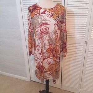 Est. 1946 Cato stretchy paisley dress bell sleeve sz small *H
